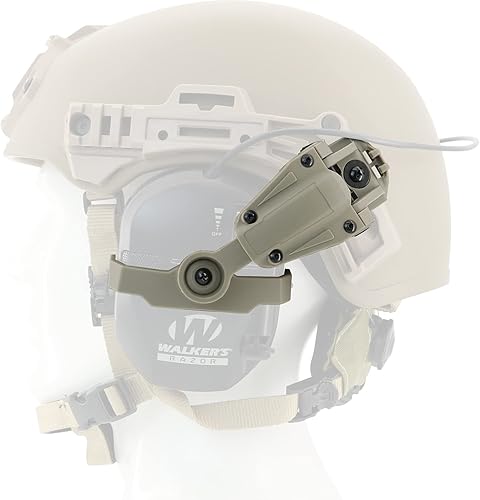 HEARFALCOM MLOK - Adaptador de riel compatible con orejeras Walker's Razor (Walkers Razor, Walkers Razor Digital) para casco de riel MTEK Flux MLOK