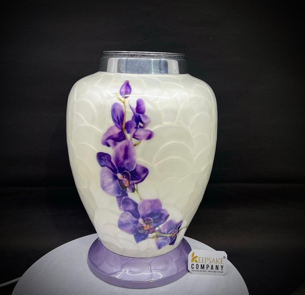 White Large Urn for Ashes Adult Male - Cremation Urns for Human Ash Adult Man - Cremation Urns - Funeral/Burial Urns - Decorative and Keepsake ERN, Heart Earns, 220 Cubic Inches Volume