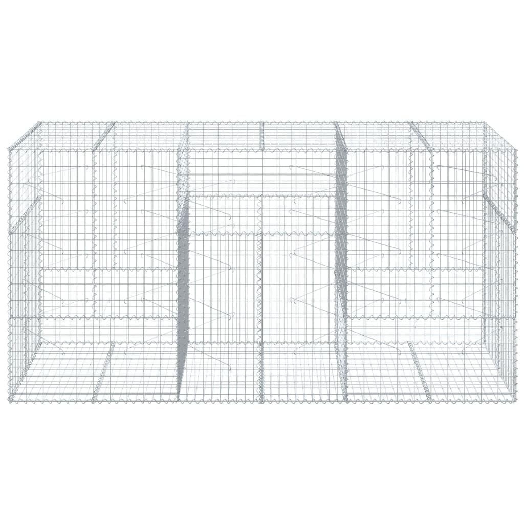 Gavión con tapa, 300 x 100 x 150 cm, cesta de piedra galvanizada | Cesta de alambre galvanizado resistente para jardín como protección visual, terraplén o elemento decorativo.