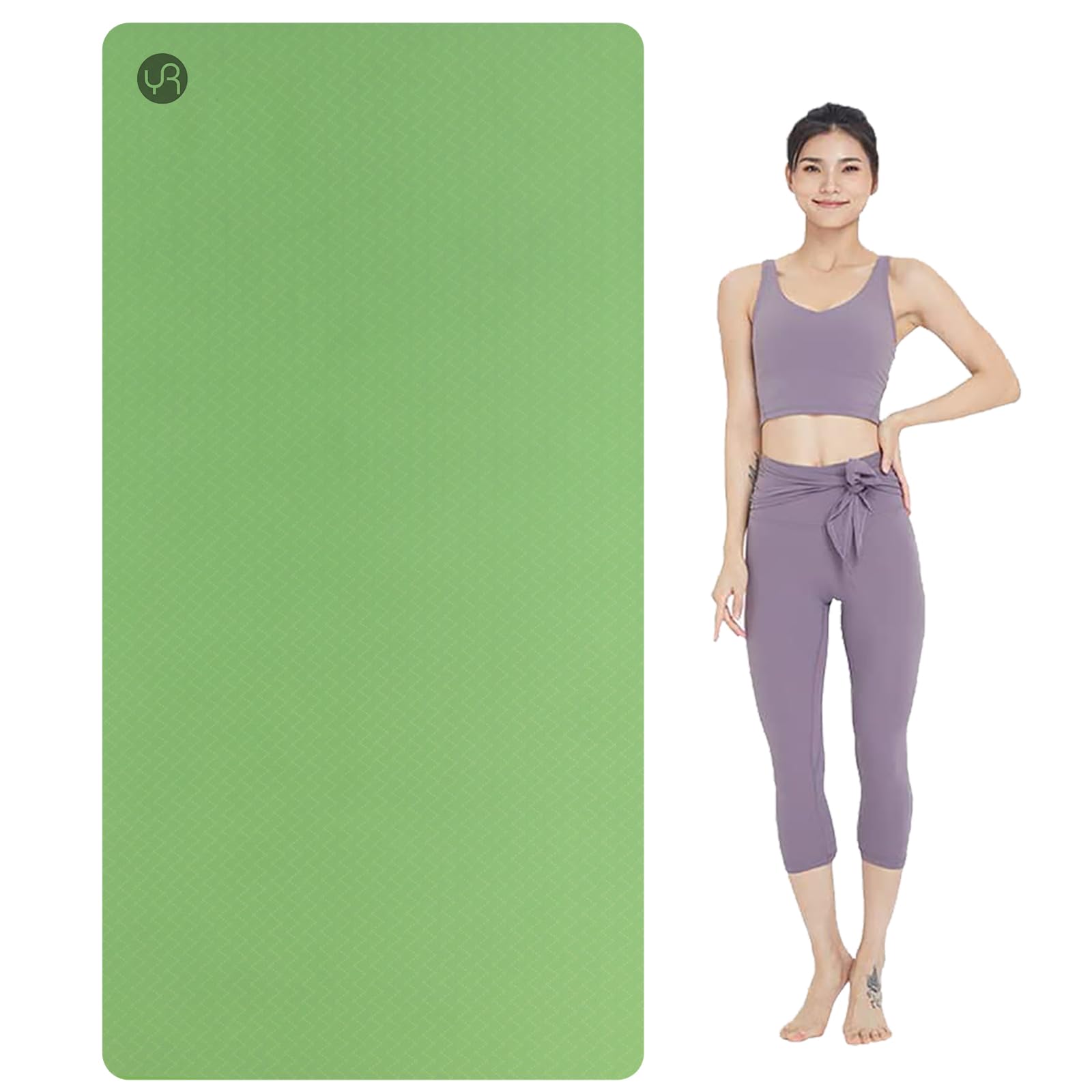 Yogamatte 195×90cm TPE Fitnessmatte Rutschfest Gymnastikmatte | 10mm Dicke, Große, Breit, für Turnen Pilates Sport Yoga