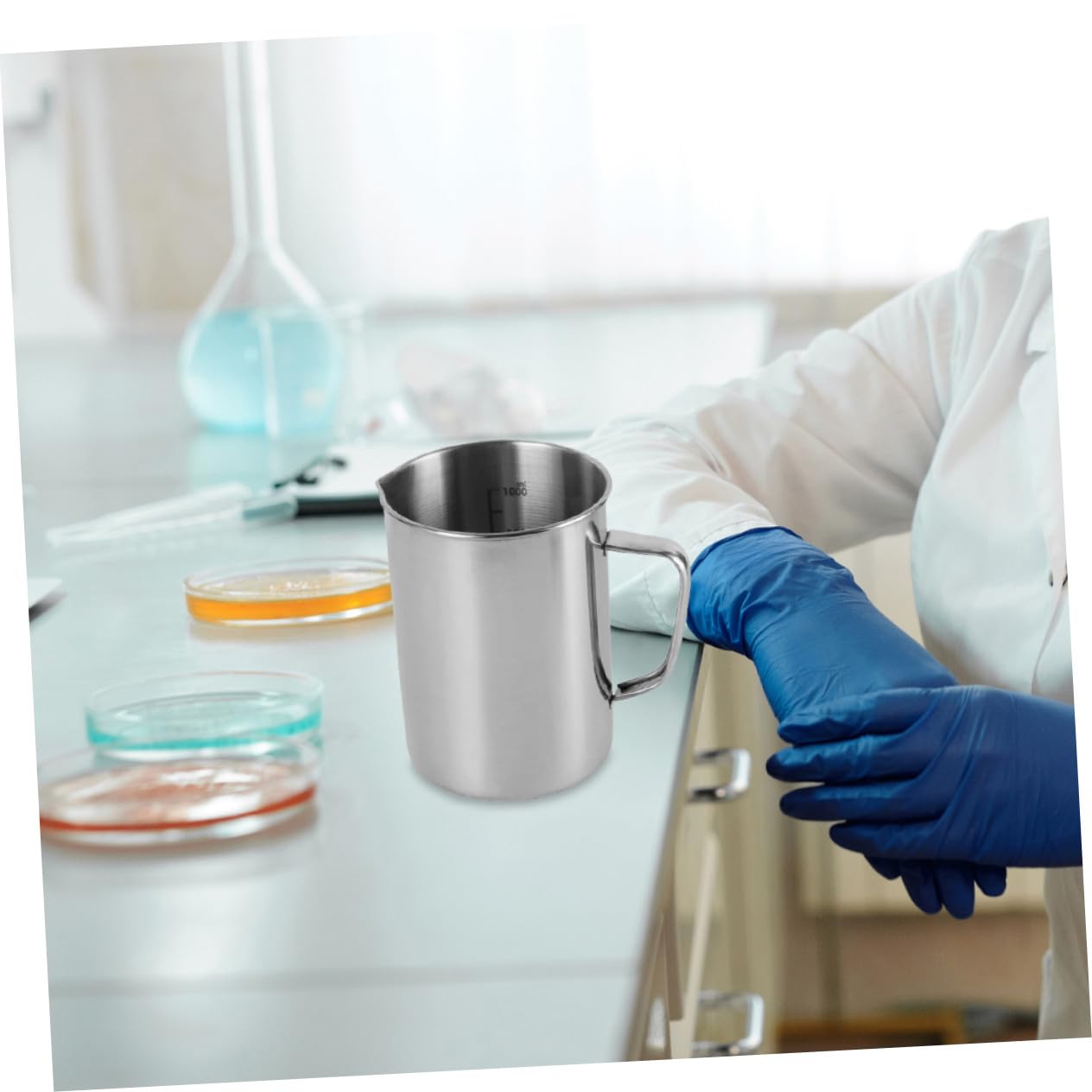 POPETPOP Mesureur Acier Inoxydable avec Échelle Doseur Multipurpose Résistant et pour Usage Domestique et Chimique