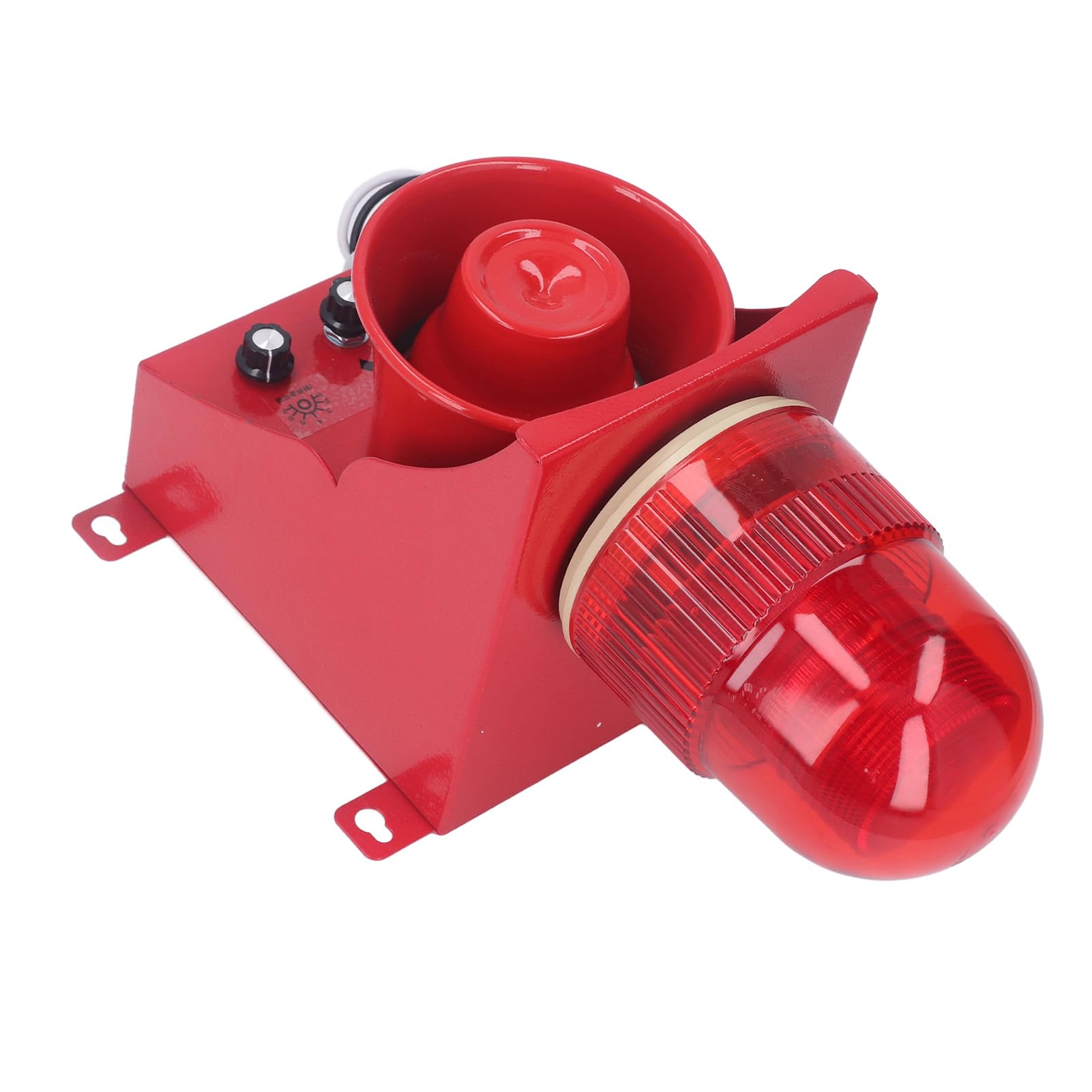 Alarma de Luz y Sonido, Voz Personalizable 130dB IP65, Sirena Exterior Impermeable, Luz Estroboscópica para Sitio de Construcción (DC24V)