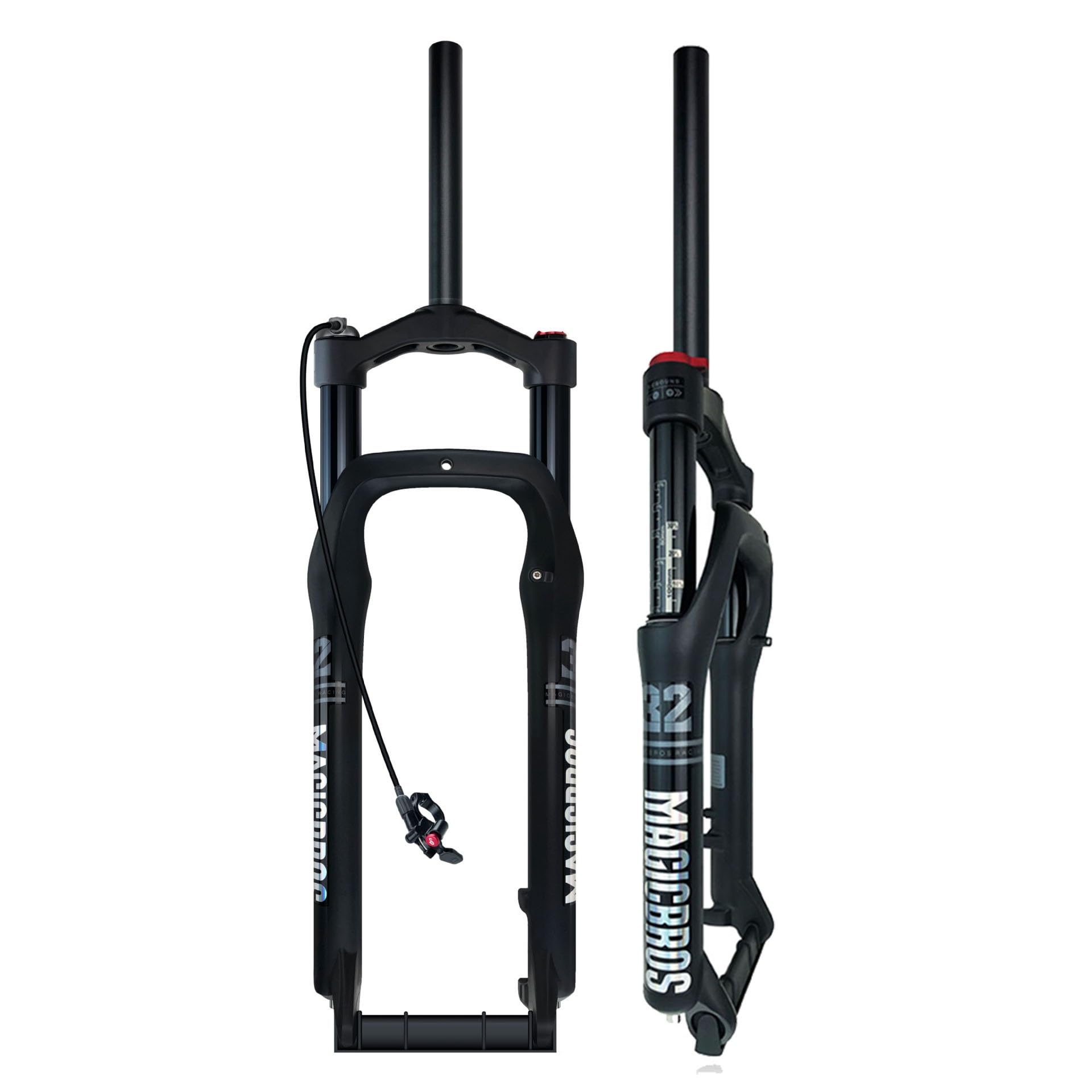 HOMSXPAC 20 26inch X 4.0 Inch Fat Bike Tire Air 1-1/8" Straight Disc Brake Bikes Front Fork 120mm Travel 9 * 135mm QR Snow Beach Forks Manual Lockout