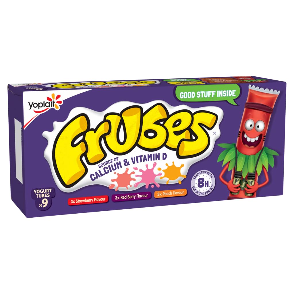 Frubes Yogurt, Strawberry, Red Berry and Peach, 9 Tubes