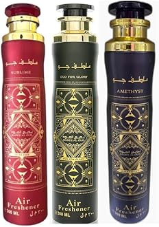 Arabian Air Freshener Bundle (3 x 300ml) Dubai, Luxury Scent, Long Lasting Fragrance (3 Mixed Bade'e Al Oud)