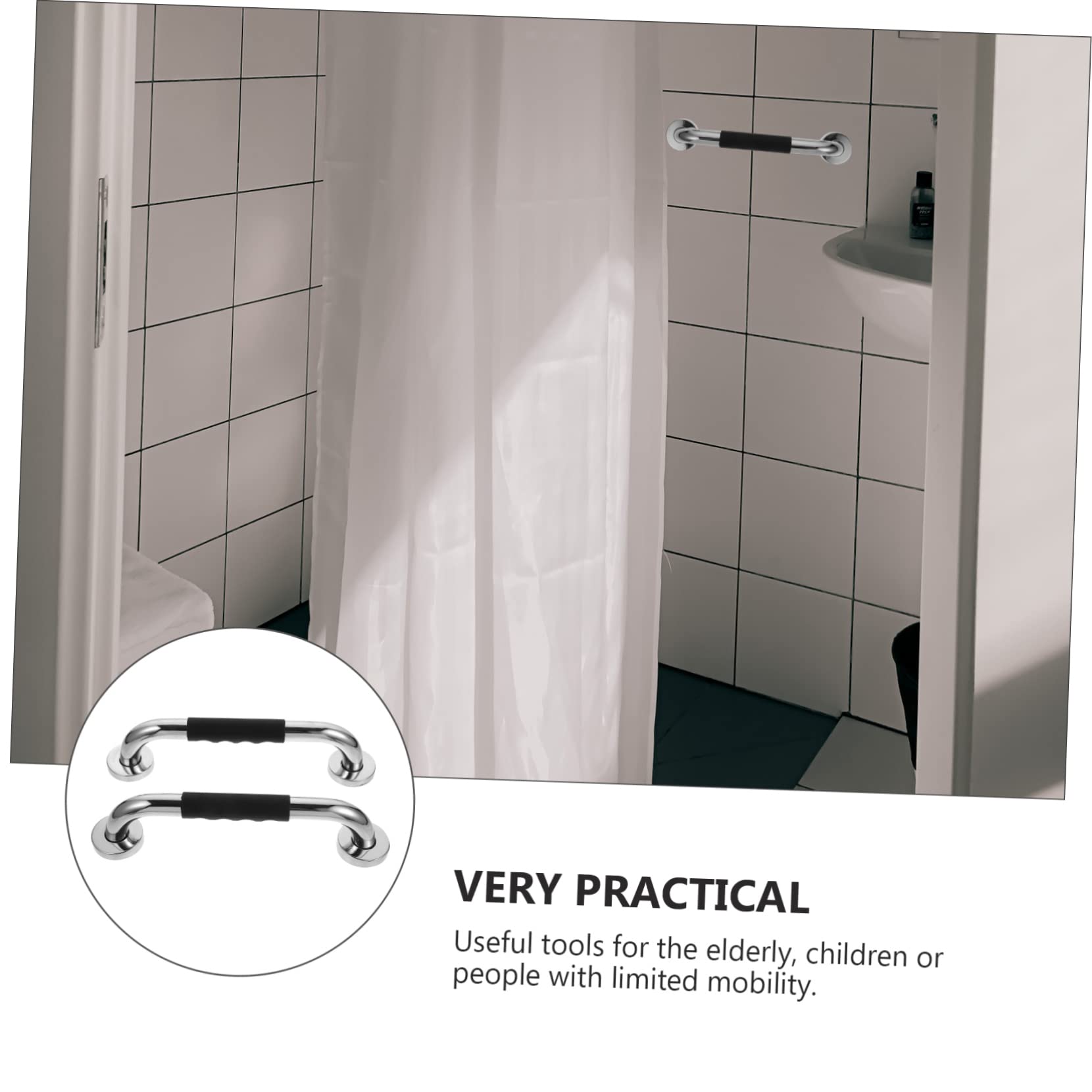 2 Piezas Asideros de Baño Antideslizantes para Personas Mayores de Unidades de Inoxidable y Barras de Seguridad para Ducha y Baño Soporte Práctico y Duradero para Ancianos y