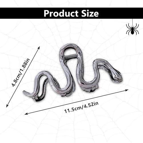 Miniatura 2 de Pinzas de pelo de serpiente de metal negro para mujer, pinzas para cabello grueso, pasadores góticos para el cabello para peinado, accesorios