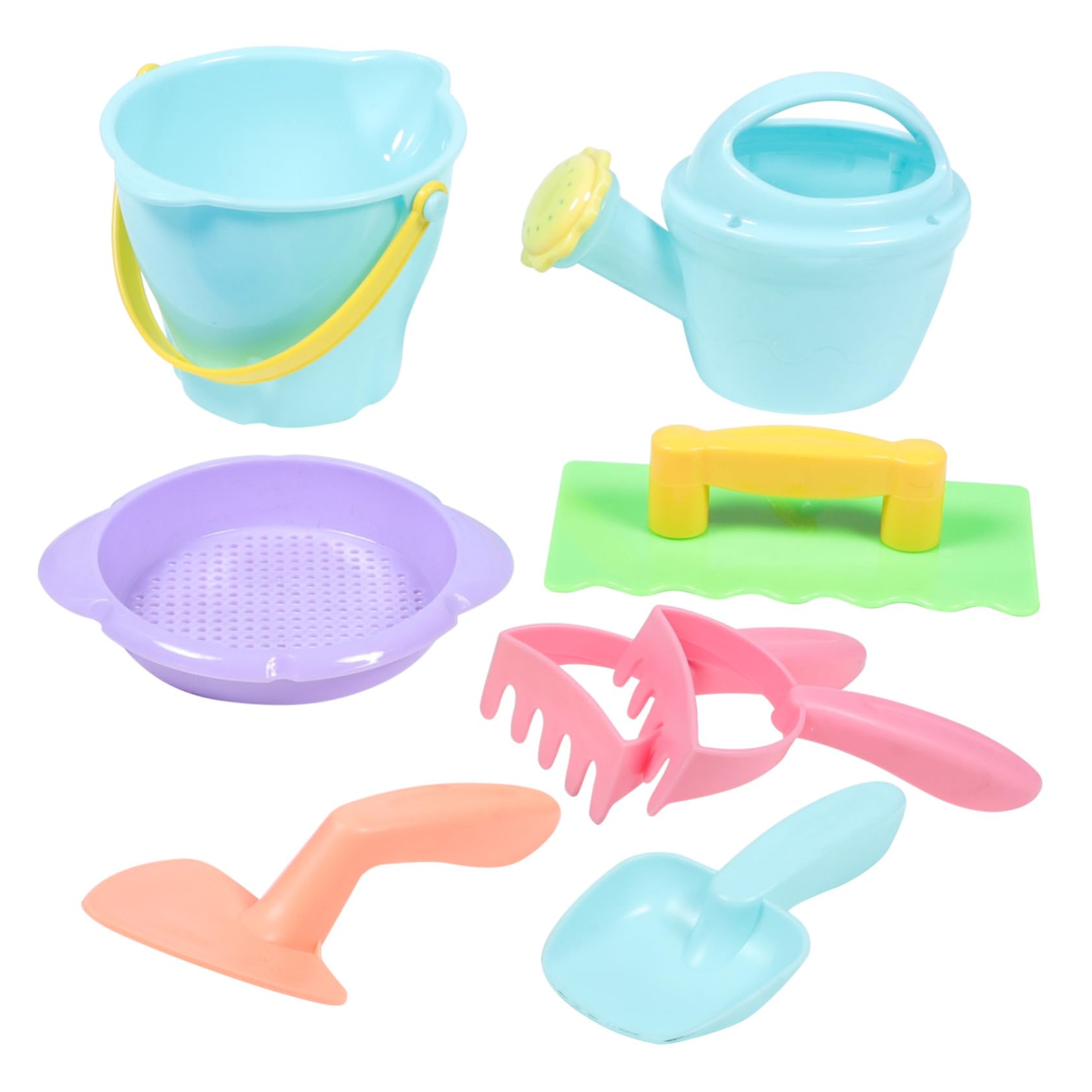 SUPVOX 1 Set Beach Sand Digging Plaything for Boys Includes Bucket Shovels Rake Watering Can and More for Outdoor Park Random Color