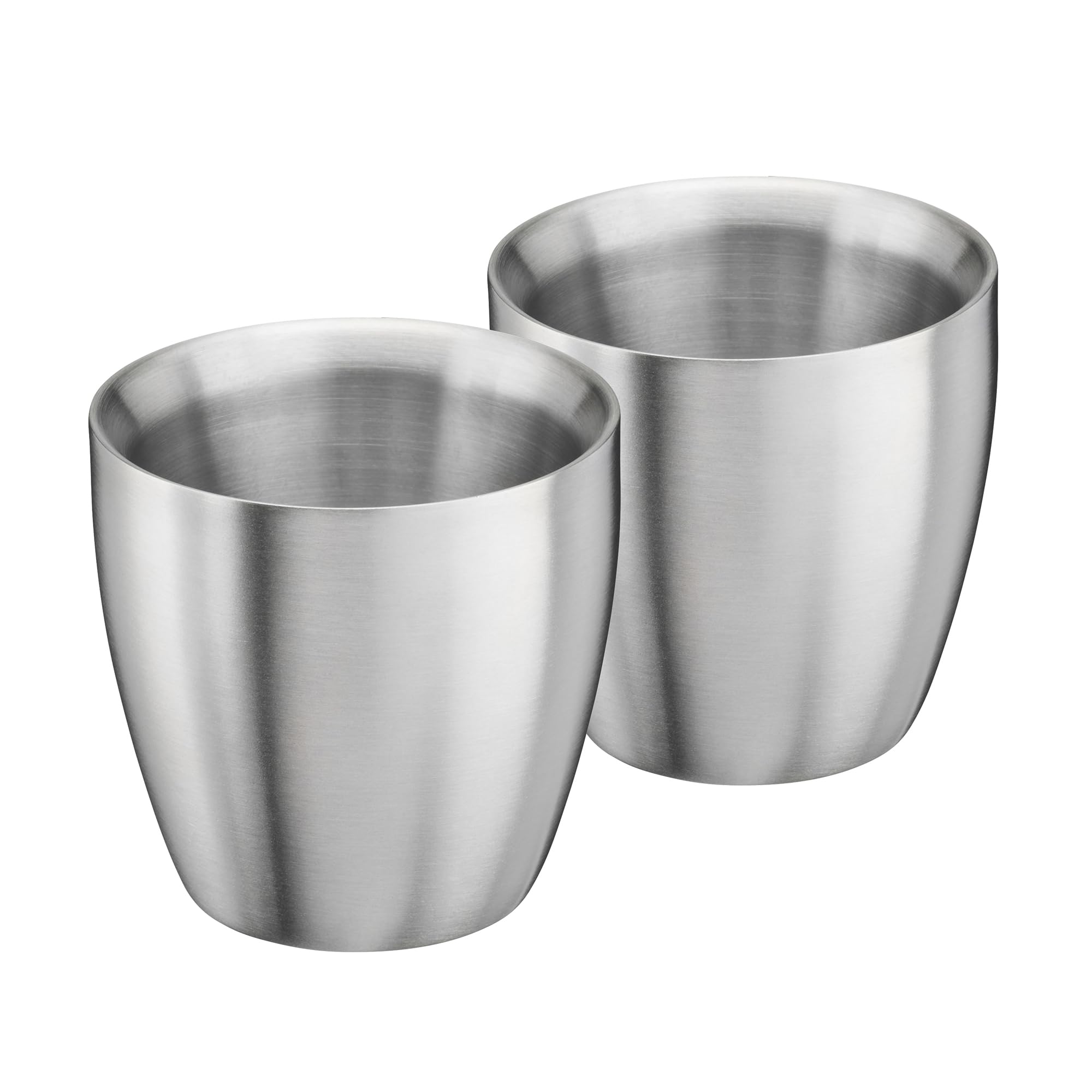 Cooks Professional Set of 2 Stainless Steel Espresso Coffee Cups | Double Wall Insulated Mini Drinking Mug | Dishwasher Safe & Stain, Odour & Rust Resistant | 90ml Capacity | Silver