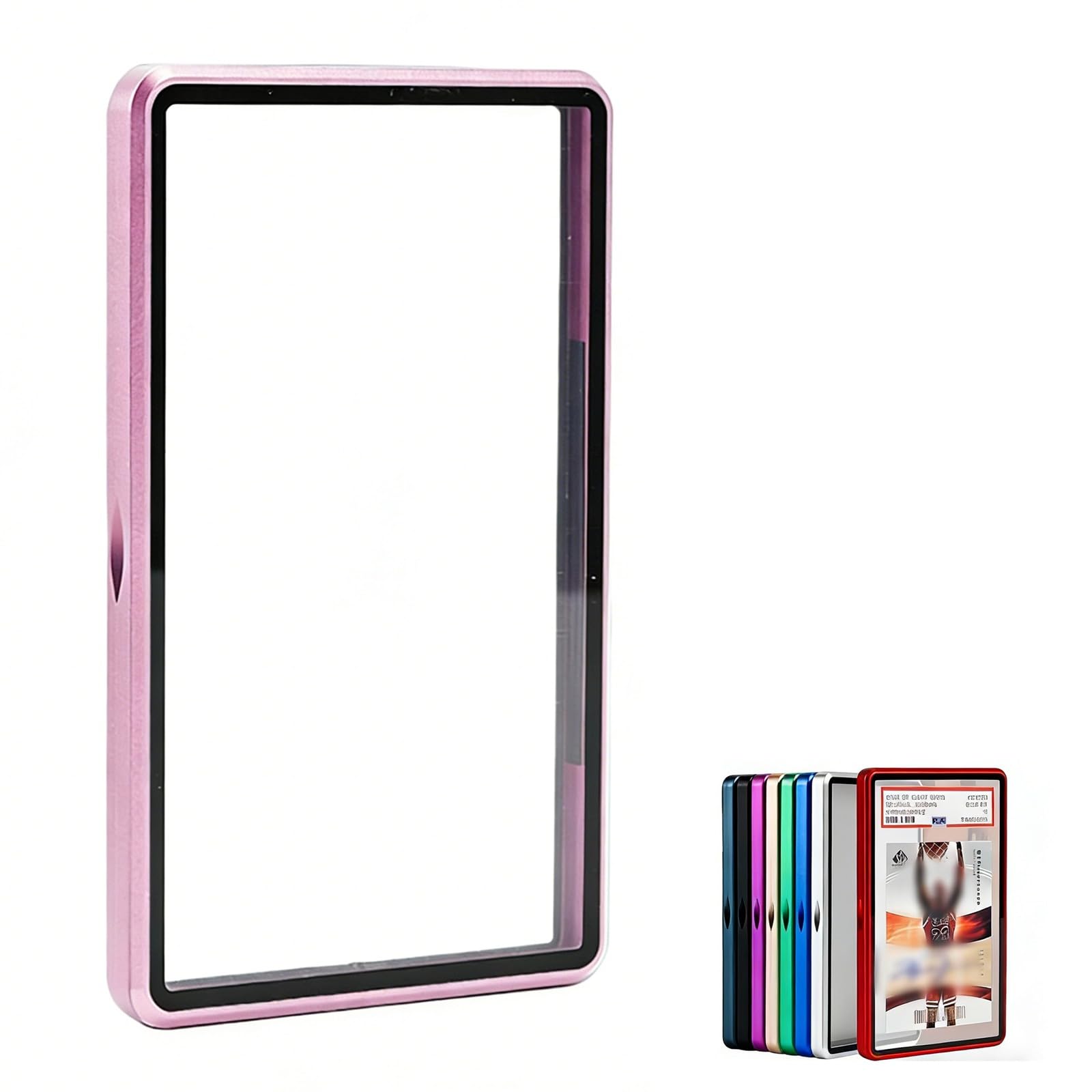 Premium Graded Trading Card Protector for Pokémon-35pt PSA & CGC Slab Bumper Guard,UV & Scratch Resistant & Magnetic Closure | Aluminum Frame Card Storage Holders for Sports & Gaming (Pink)