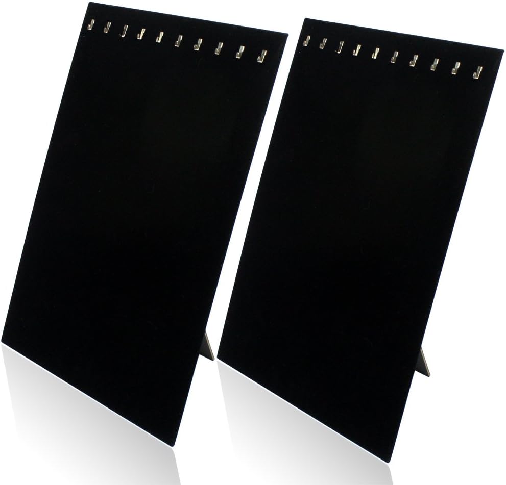 H&S 2x Necklace Chain Stand Velvet Jewellery Holder Shop Display Bust