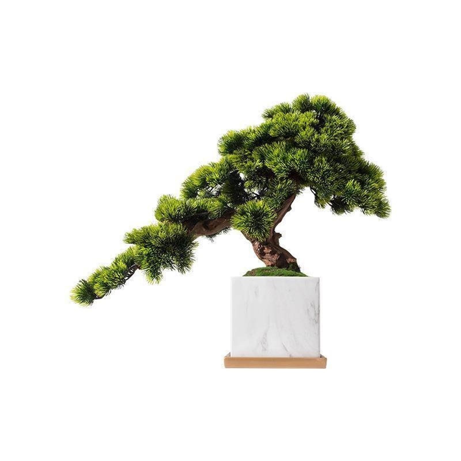 GLJTUO Artificial Trees Chinese Simulation Pine Bonsai Living Room Porch Green Tree with Flower Pot Simulated Pine