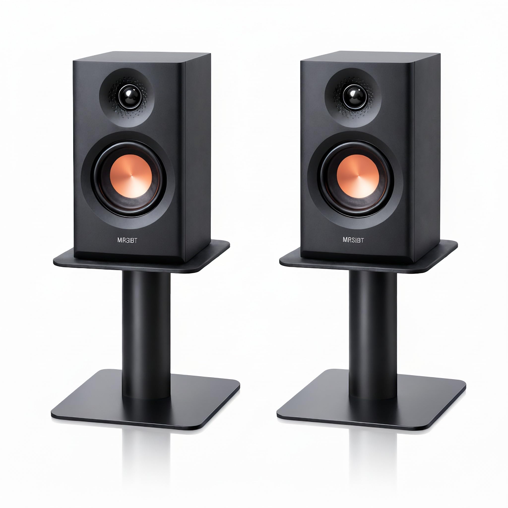 4-6.5 Inch Desktop Speaker Stands with Cable Management, 20kg Heavy Duty Steel Desk Speaker Stand for Bookshelf Speakers & Studio Monitors, Stable Desktop Speaker Stand Pair, Cleaner Desk Audio Setup