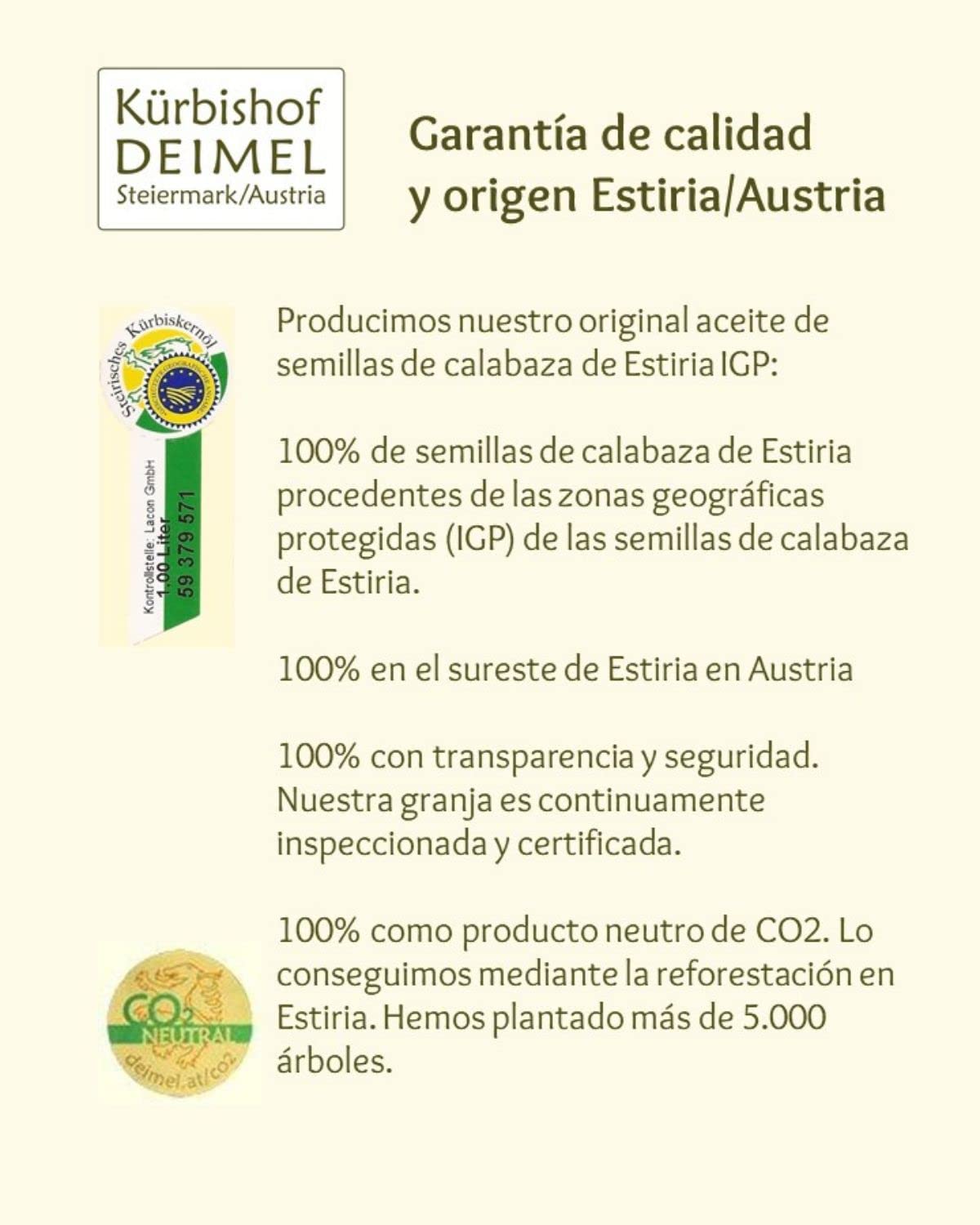 Kürbishof DEIMEL Steiermark/Austria - 4 x 500 ml Aceite de semillas de calabaza ecológico - Original de Austria - Directo del productor