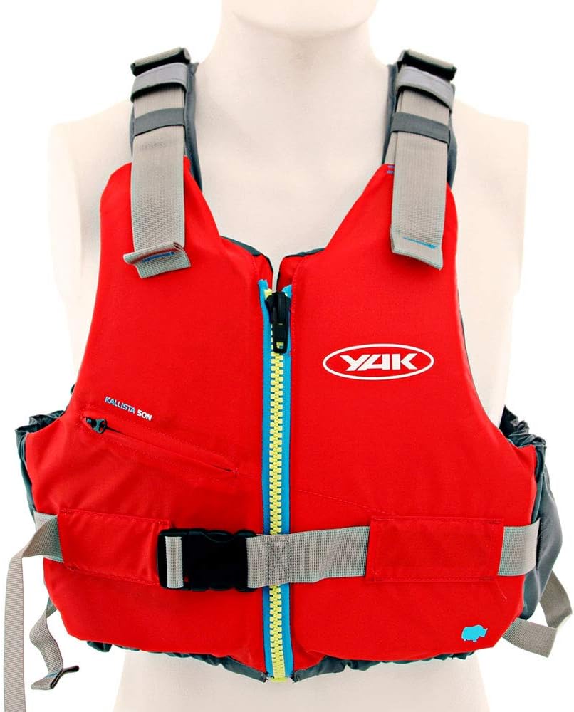 Yak Kayak & Kayaking - Kallista Kayak 50N Kayak Dinghy Sailing PFD Buoyancy Aid for Watersports RED - Flash Lining