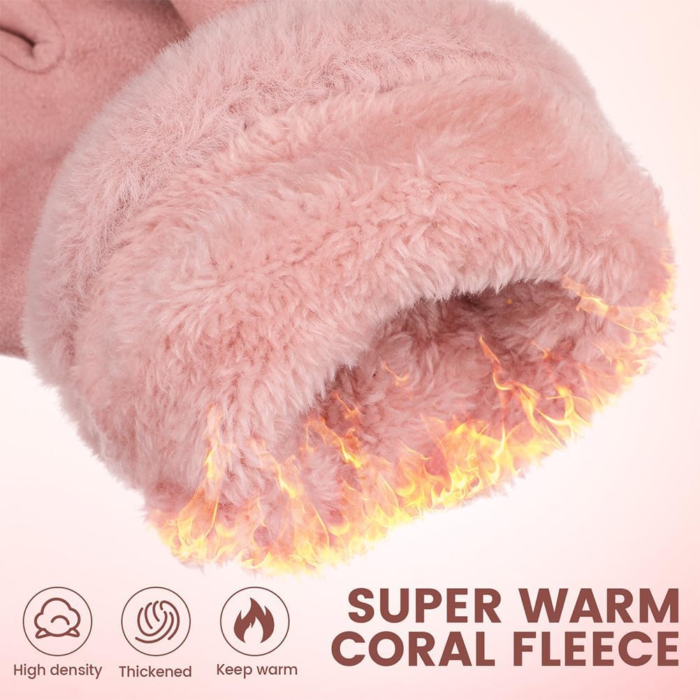 USB Heated Gloves for Women Men, Leather Thermal Gloves with Adjustable Heating, Outdoor Riding Winter Warm, Touchscreen Compatible - Image 3