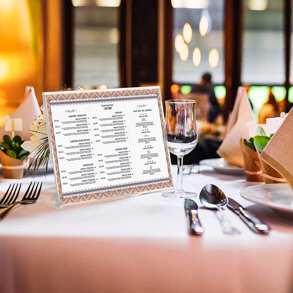 Srvnpioy Lot De 10 Présentoirs De Table En Acrylique A5, Supports De