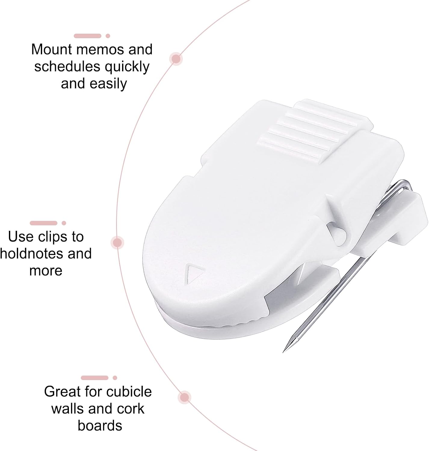 Feifeiya 25 Pcs Cubicle Clips for Fabric Panels,White image 5