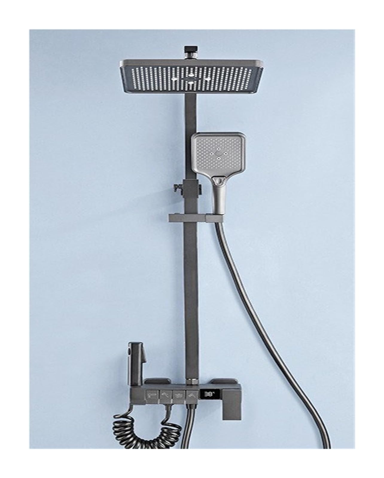 Robinet de bain à affichage numérique et colonne de douche thermostatique au design contemporain