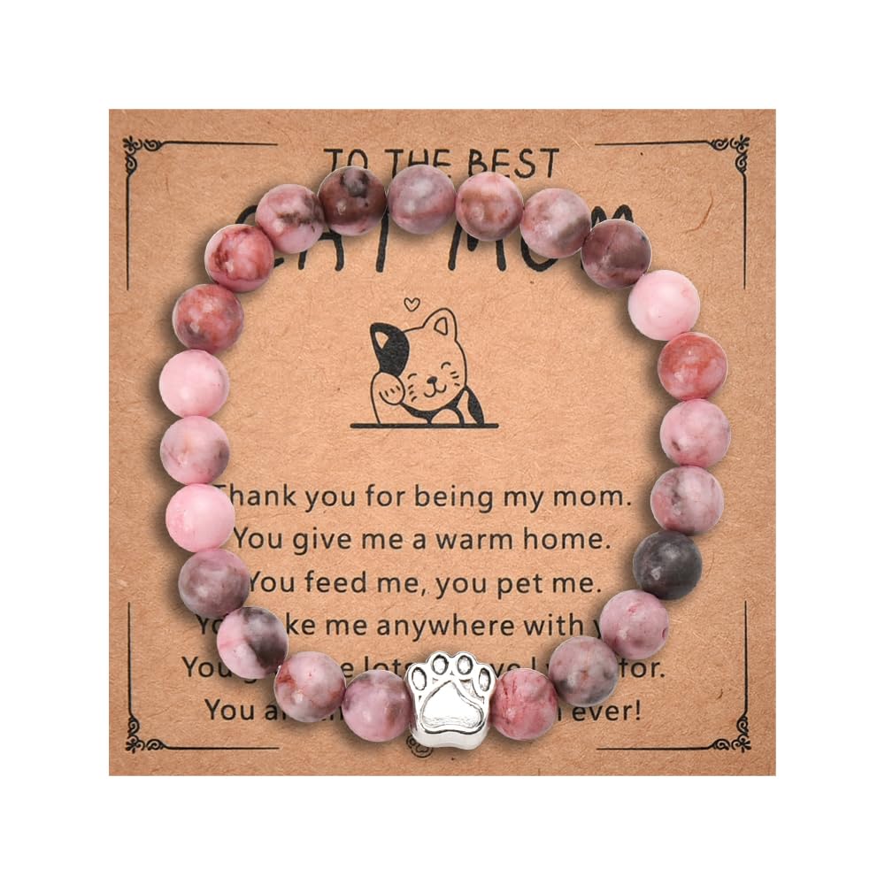 Kilener Cat Mom Dad Gifts Bracelet for Men Women Pet Gifts for Cat Owner Cat Lover Gifts for Girls Boys Birthday Christmas Gifts for Pet Owners Cat