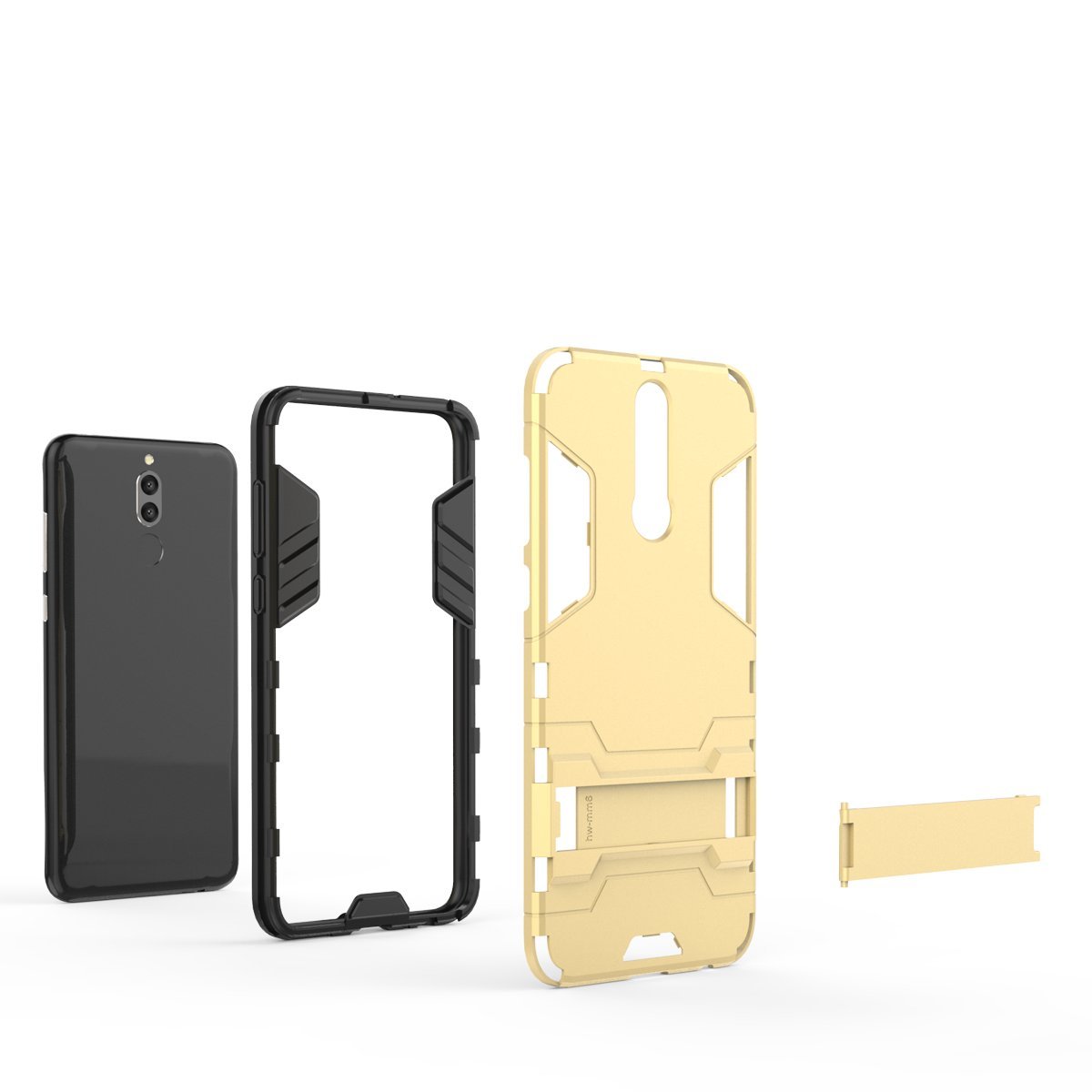 CHcase Huawei Mate 20 Pro Custodia, 2 in 1 Armour stile resistente Hybrid Dual Layer Armatura Defender PC + TPU Case Cover con supporto magnetico per auto per Huawei Mate 20 Pro -Red