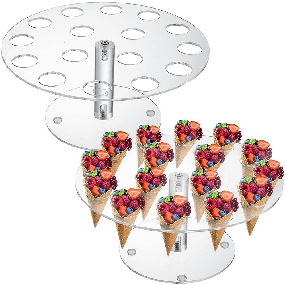 Eiswaffelhalter, 16 Löcher, Acryl, transparent, 2 Stück