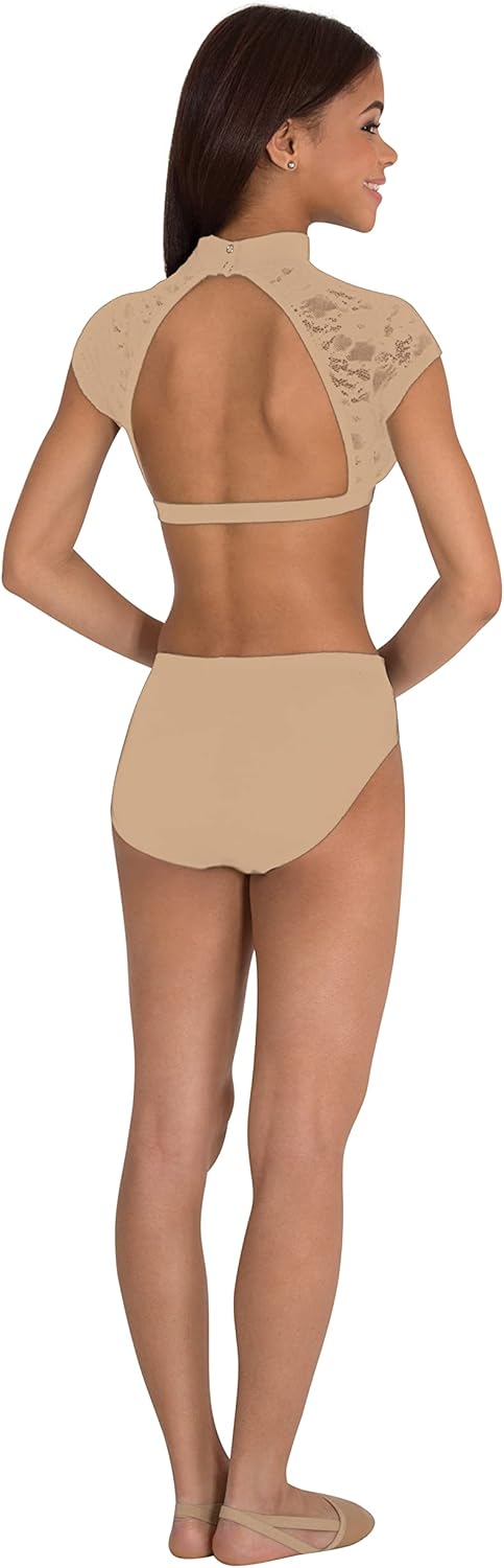 Clementine Big Girls' Girls Athletic Brief 2Pack, Black/Nude, 16