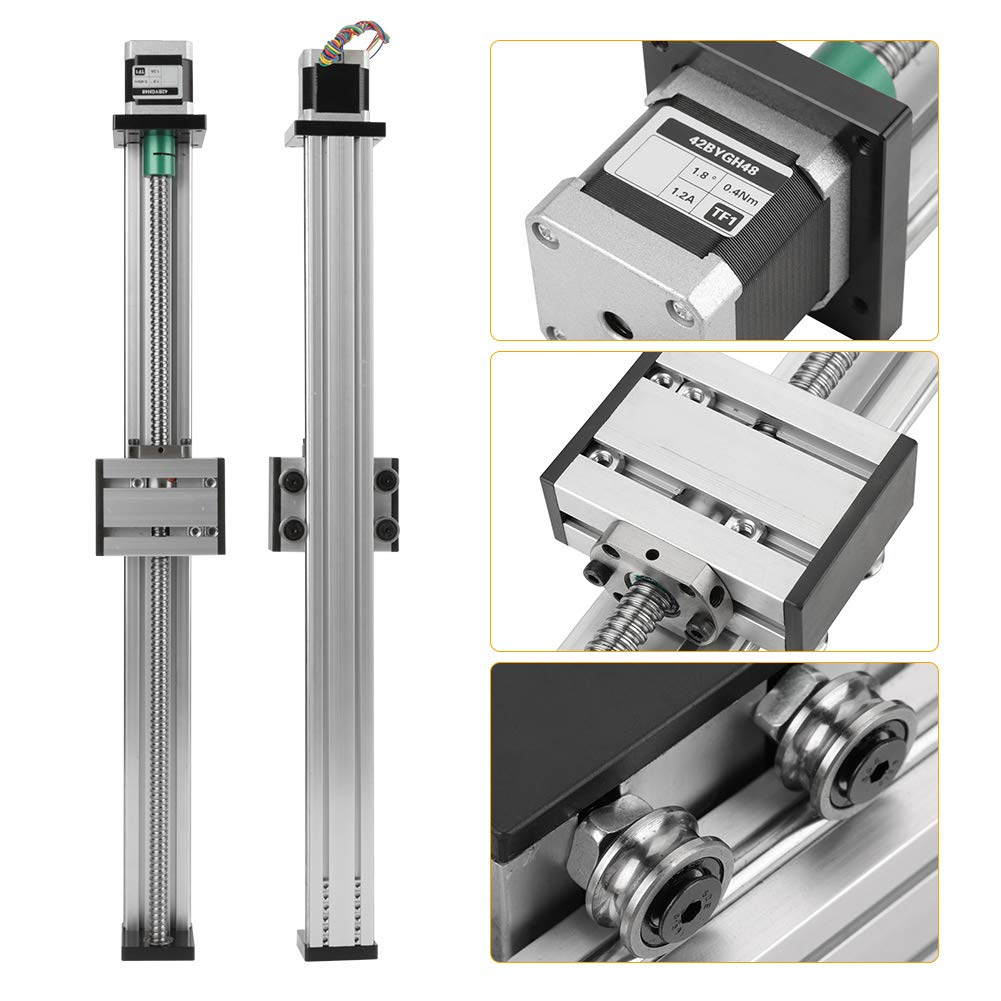 Generic 1204 Attuatore a Scorrimento Lineare a Vite con Motore Passo-passo Corsa 400 Mm Diametro Albero 12 Mm per Macchinari CNC Automazione Industriale Stampa 3D