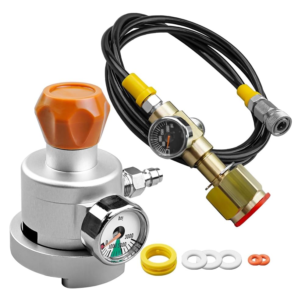 Uxsjakjsd As Shown Quick Connect Co2 Refill Adapter With Pressure Gauge And Hose For Soda Maker Accessories