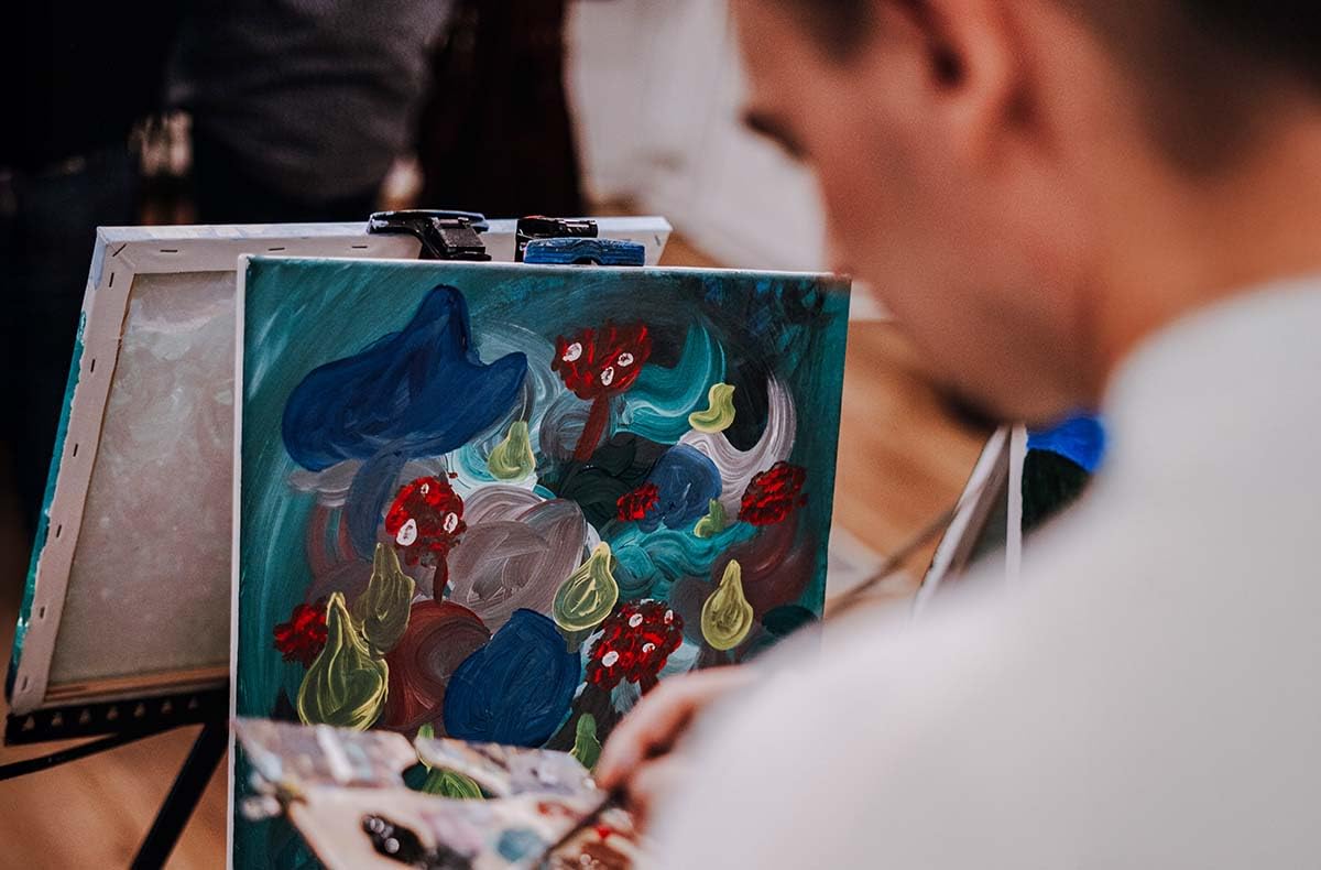 JOCHEN SCHWEIZER Geschenkgutschein: Paint & Drink mit Strukturpaste Köln