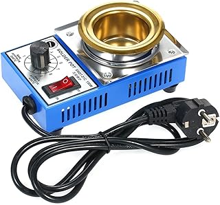 lifcasual 150W 220V 50mm 500g Mini Pote de solda sem chumbo Revestimento de titânio Pote de solda de aço inoxidável Temperatura compacta Banho de solda ajustável para soldagem e solda