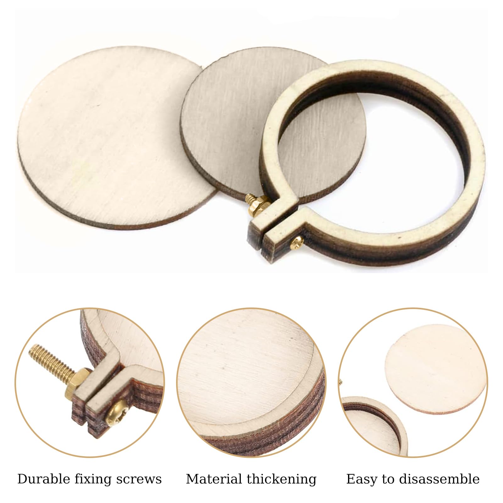 10 pièces-ensemble 10-36cm en bois broderie cerceaux cadre bambou
