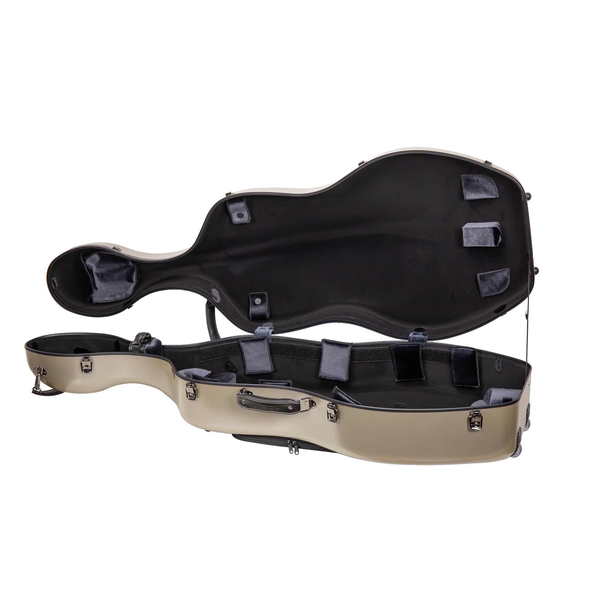 Étui Violoncelle ABS Avec Roues - Pour 4/4 Et 3/4 - Champagne - Protection Renforcée, Sangles Sac à Dos