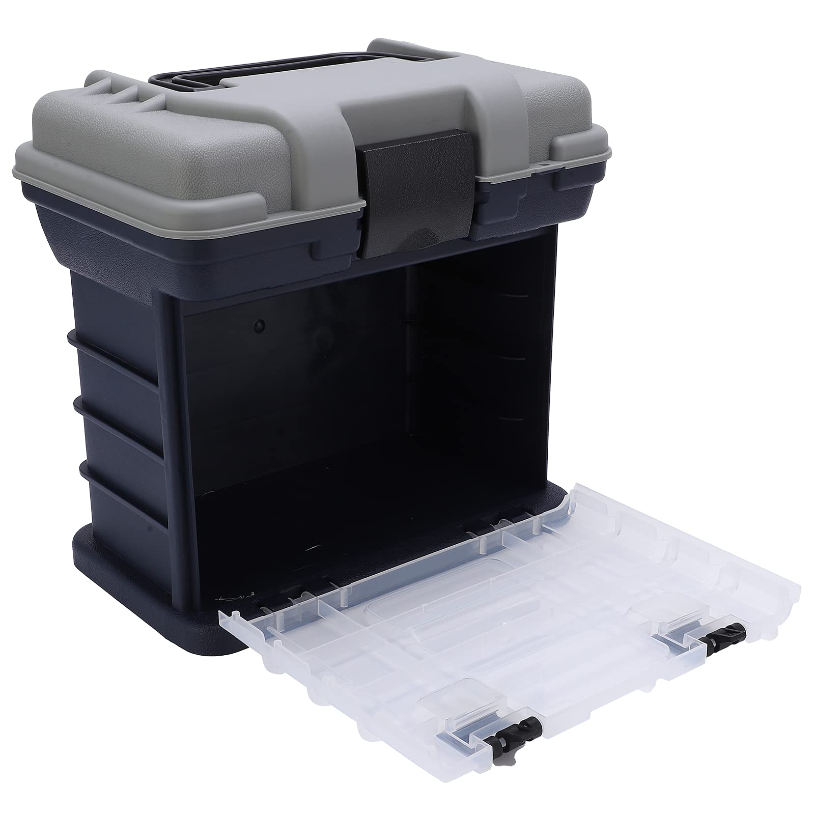POENVFPO Caja de Aparejos de Pesca de 4 Capas, Utilidad Portátil con de Plástico y Celosía de Almacenamiento de Gran Capacidad, para Herramientas de Caja de Pesca de Carpa