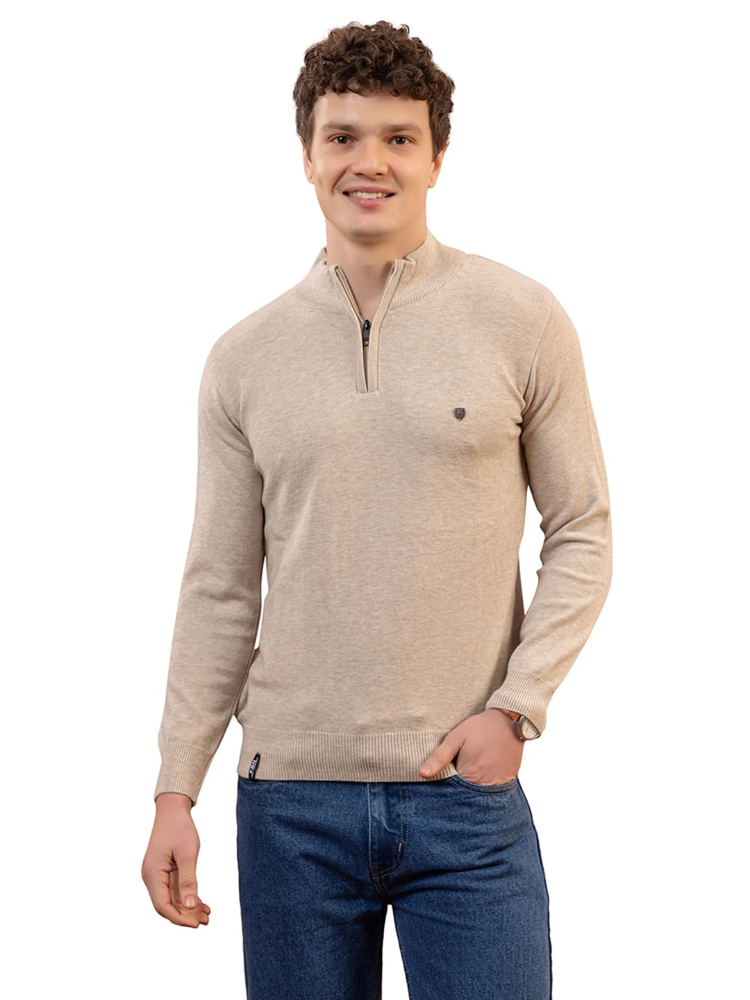 dadu dayal Men’s Premium Wool Blend High Neck Sweater | Stylish Half Zip Knitted Pullover for Men | Soft Warm Winterwear for Smart Casual & Office Look-picture-32