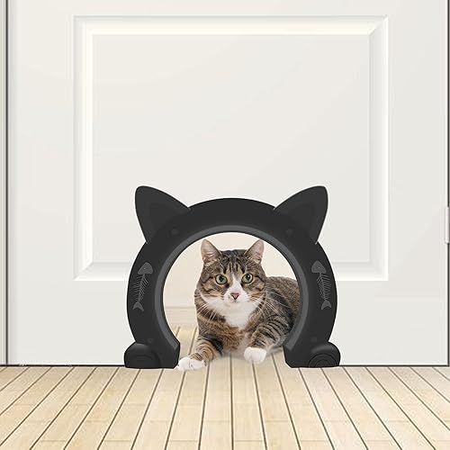 Miniatura 8 de Puerta de gato para puerta interior, puerta de gato interior, puertas de mascotas para gatos, 10.55 x 2.45 x 9.05 pulgadas (L)
