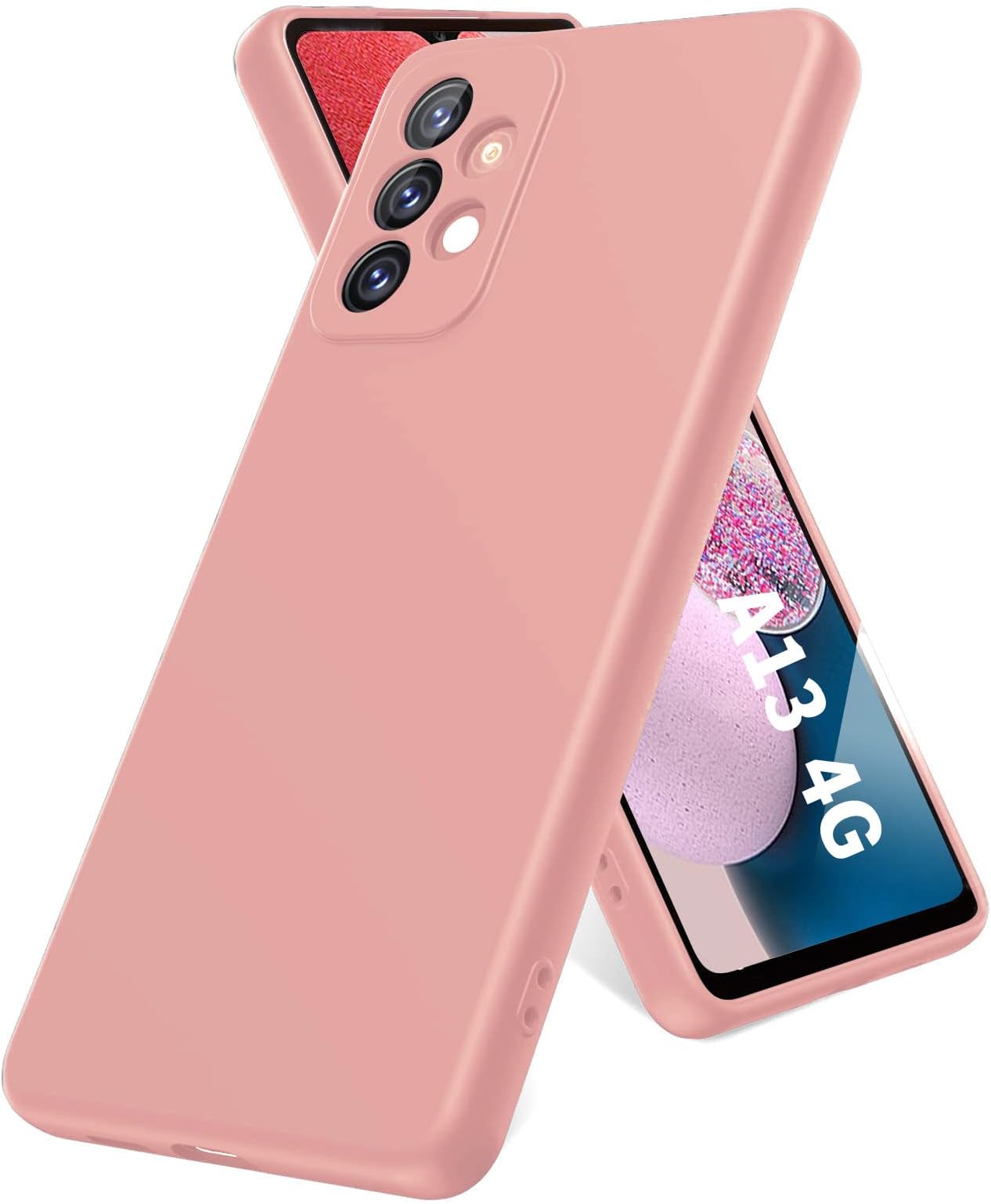 T Tersely Liquid Silicone Case for Samsung Galaxy A13 4G (6.6-inch), Suitable for Wireless Charger Shockproof & Scratch Soft Case Cover with Liquid Silicone Rubber Skin, Pink