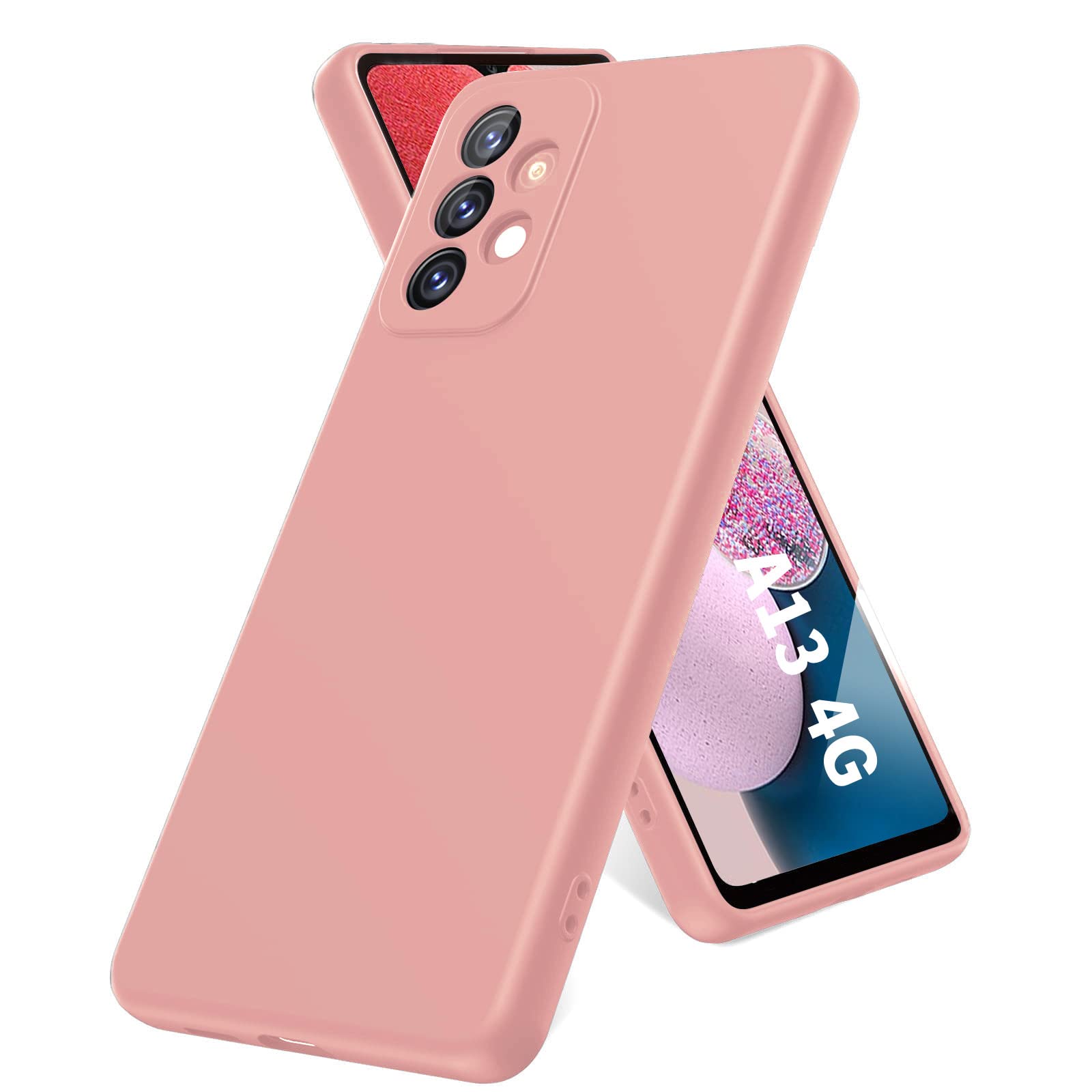 T Tersely Liquid Silicone Case for Samsung Galaxy A13 4G (6.6-inch), Suitable for Wireless Charger Shockproof & Scratch Soft Case Cover with Liquid Silicone Rubber Skin, Pink