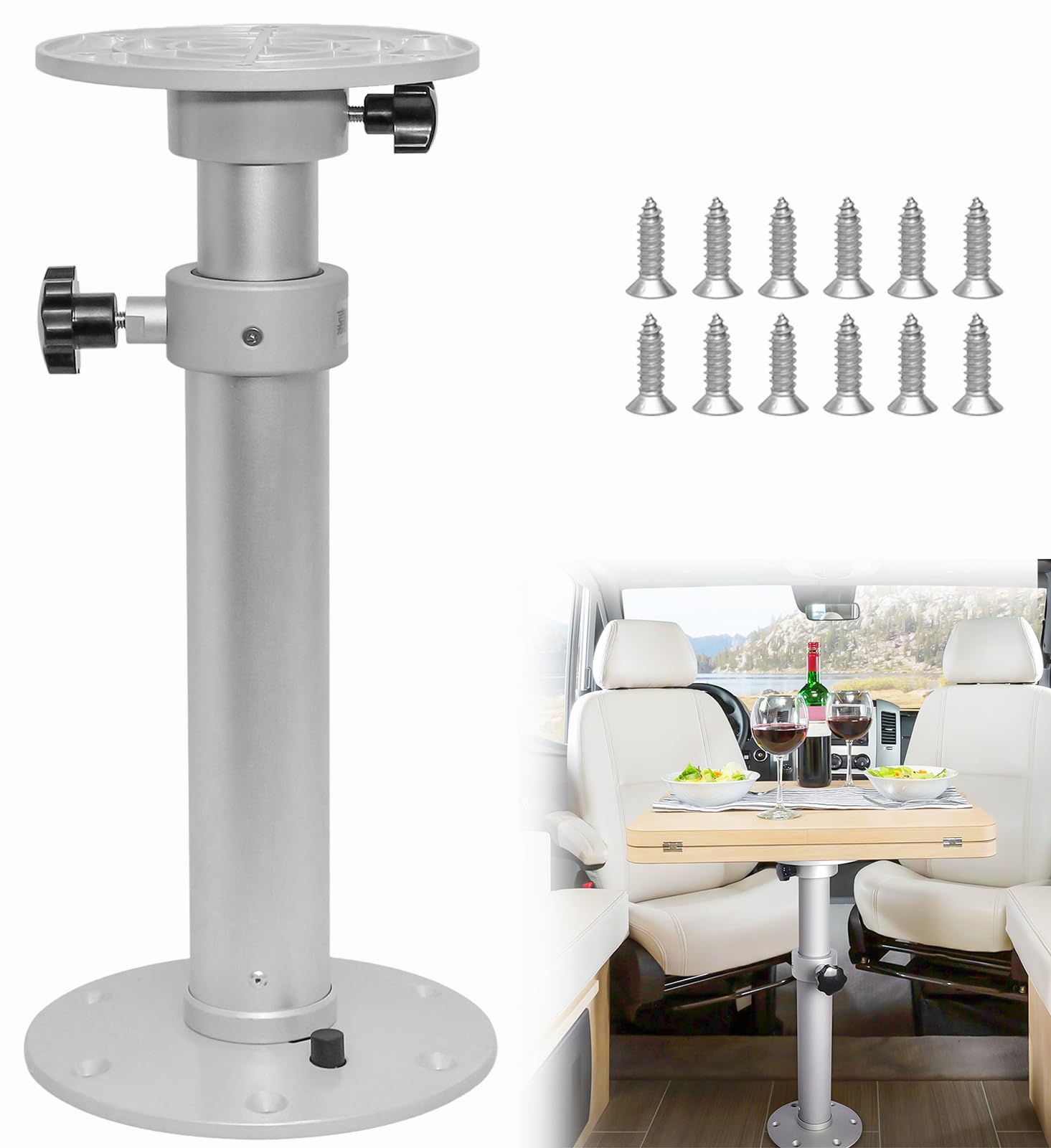 HWHongRV 調節可能な台座 マリンキャラバン モーターホーム テーブル台座スタンドベース 高さ18~27.5インチ RVマリンボート用 Amazon | HWHongRV 調節可能な台座 マリンキャラバン モーターホーム