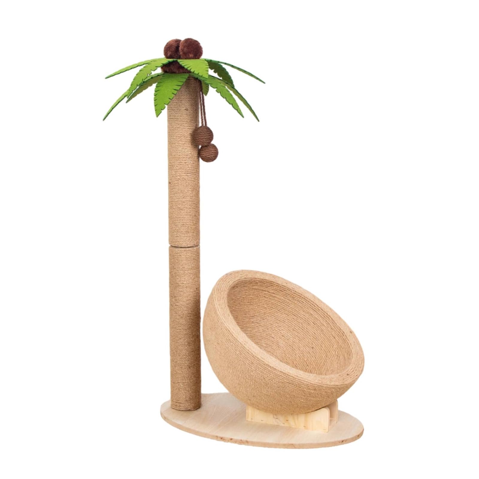 Tiragraffi Gatto Torre Albero Piattaforma Cuccia Graffiatoio Colonna Ciotola Nido con Design Palma Materiali in Sisal E Feltro Adatto per Arredo Interno Famiglie