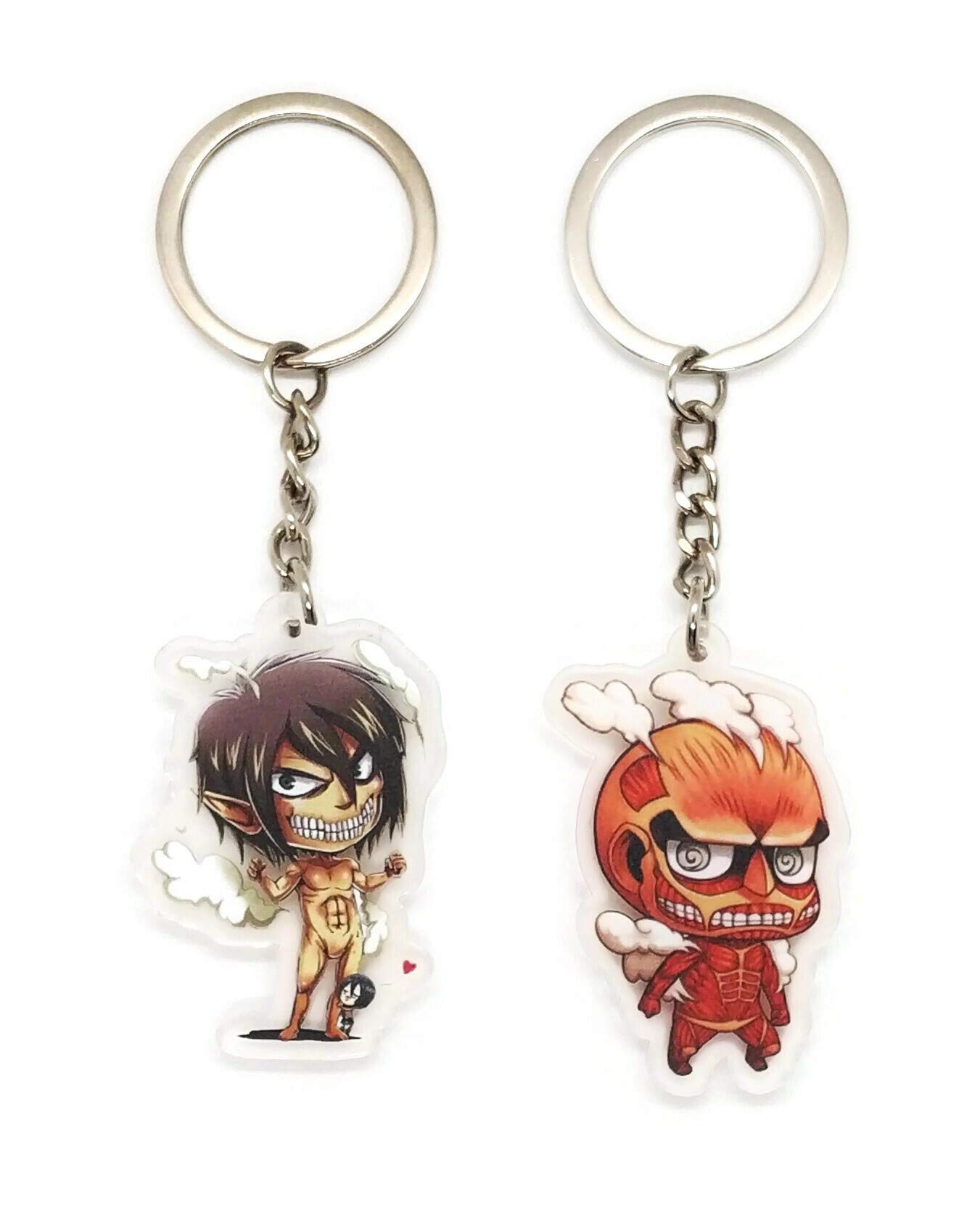 EBTY DREAMSInc. - Set of 2 AoT Titan Shingeki no Kyojin Acrylic Keychain Eren Jaeger, Bertolt Hoover (Colossal Titan)