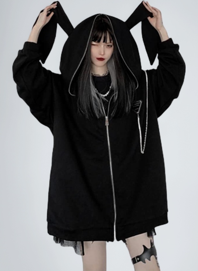 Amazon.co.jp: [Qian qian] うさぎ耳 コート ジャケット メンズ