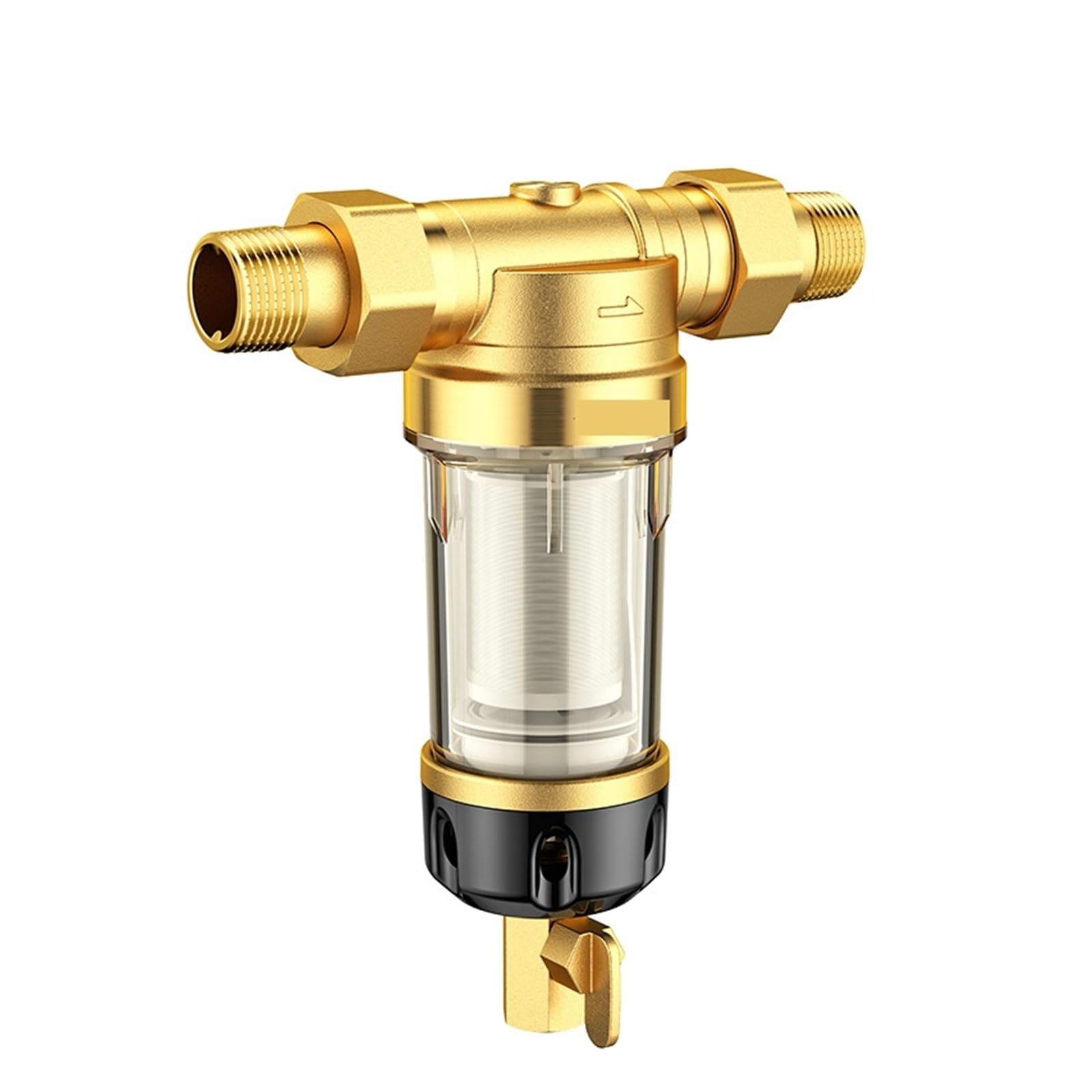 Wasserfiltersystem, Vorfilter for das ganze Haus, zentrales Wasseraufbereitungssystem, Filter for Zuhause, 4500 l/h, 40 μm, Gegenstrom, 360°-Rückspülung(DN15 (0.5 Inches))