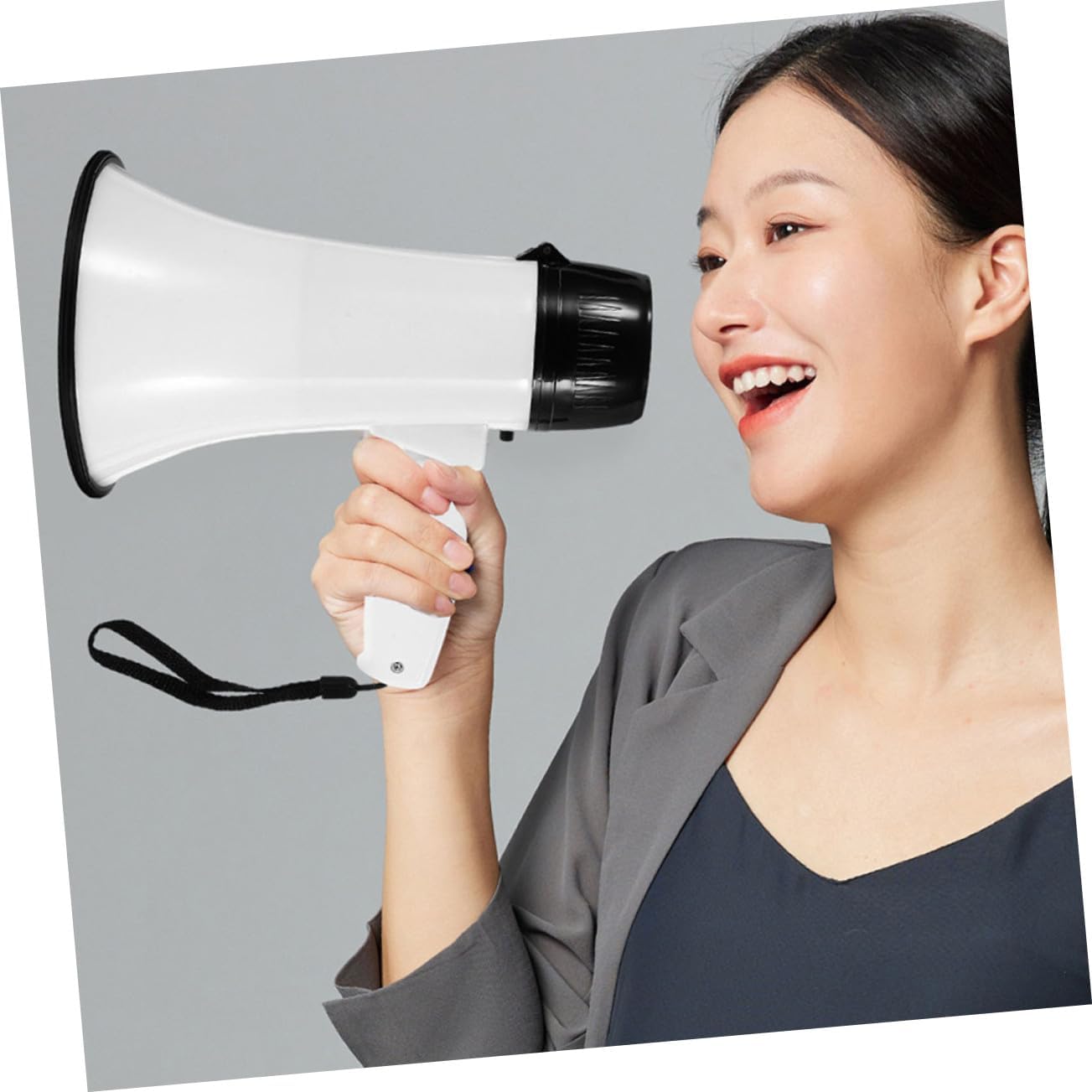 Portable Handheld Megaphone Loudspeaker Battery Operated with Hand Strap for Sports Cheering and Outdoor Events Sound Energy Efficient