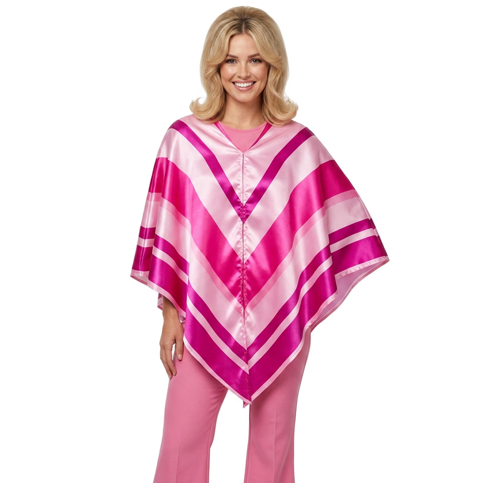 Abba Outfits for Women, Abba Poncho, Disco 70s Classic Style Costumes for Women Music Festival Attire Themed Party (Pink)