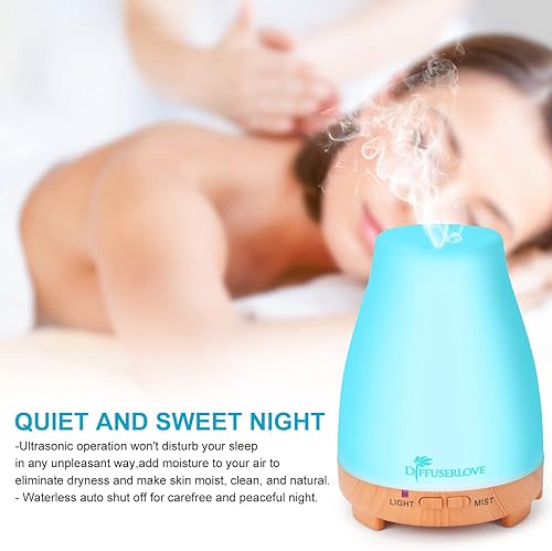 Miniatura 5 de Diffuserlove Difusores de aceite esencial de 6.8 fl oz, difusor de control remoto, humidificadores de niebla sin BPA, difusor de aromaterapia (base