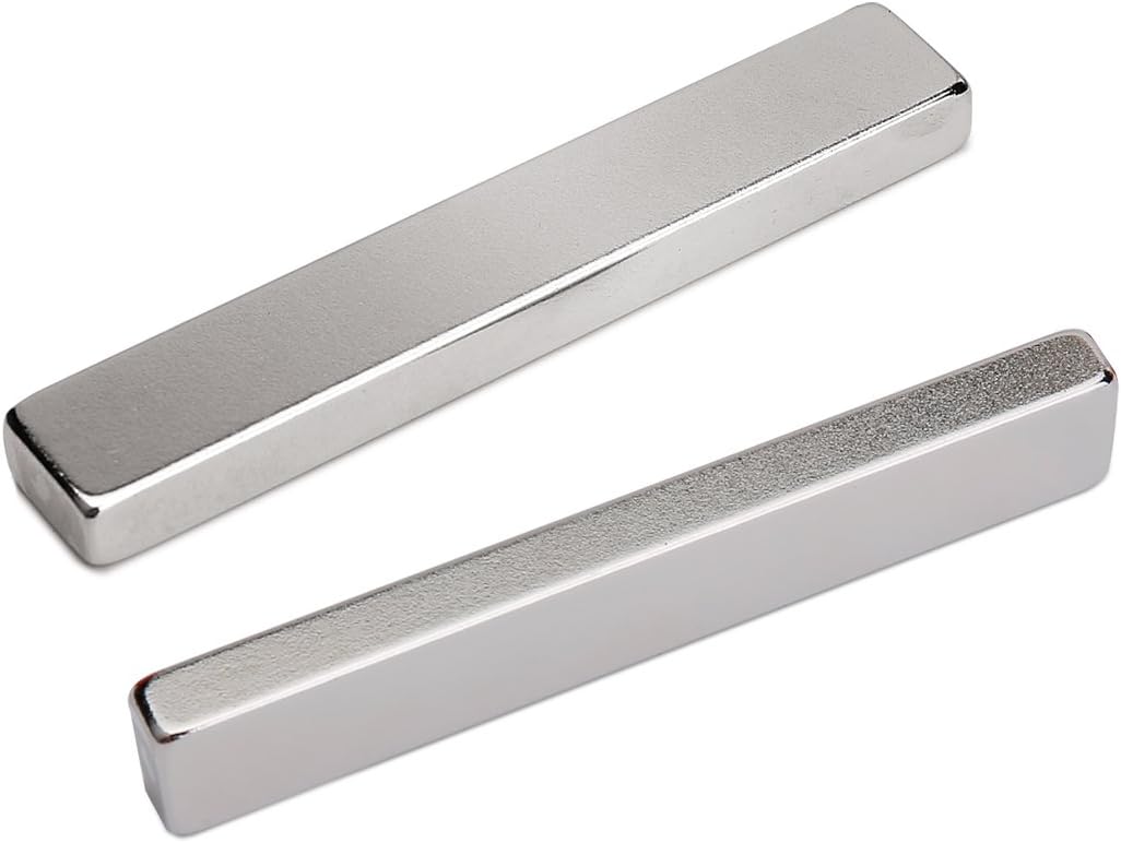 2 Pack Super Strong Neodymium Bar Magnets, Grade N45 3 x 1/2 x 1/4 inch Permanent Magnet Bar Ideal for DIY, Building, Scientific, Craft, and Office Magnets