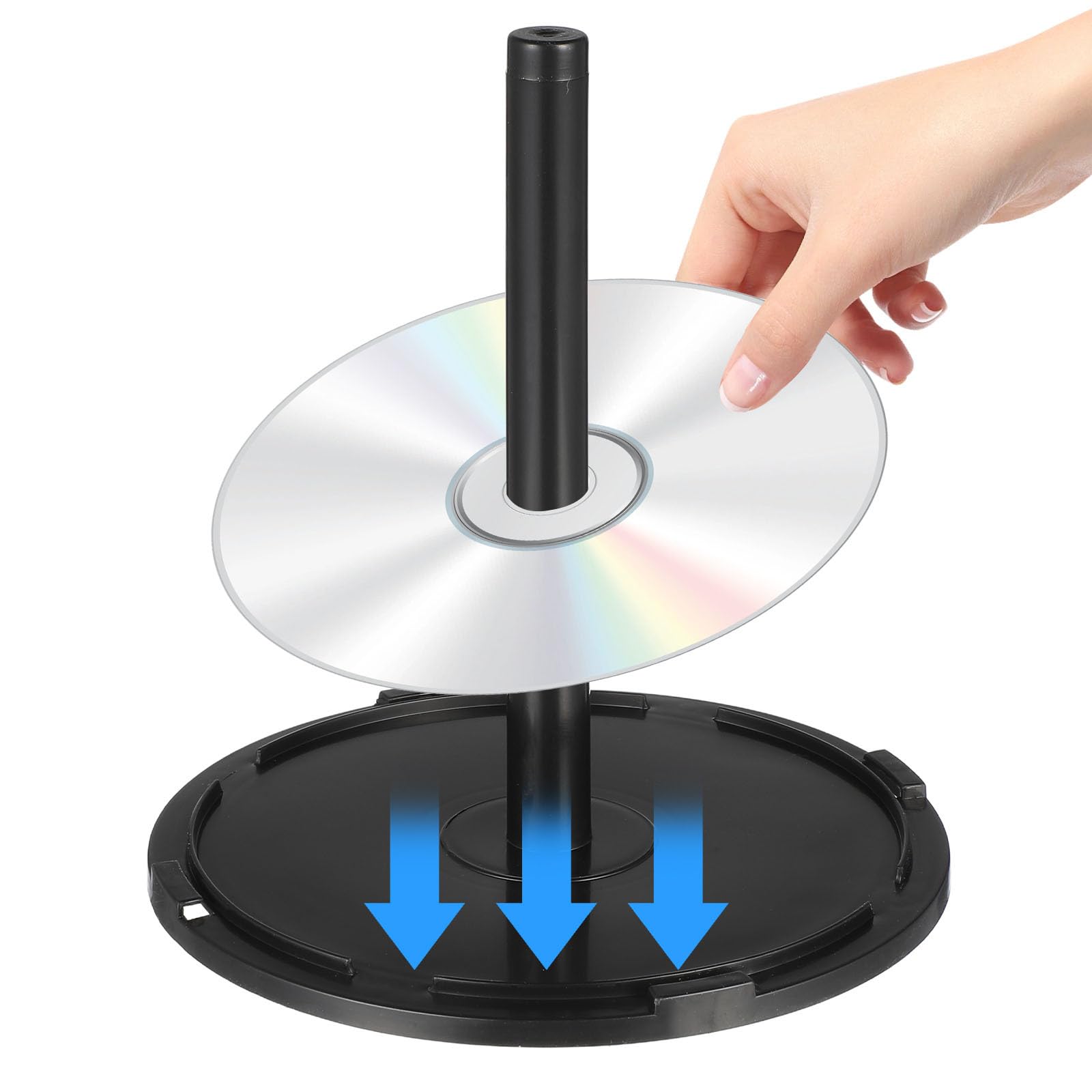 Ciieeo Mandrino per CD/DVD, 4 contenitori per CD e DVD, capacità di 100 dischi trasparenti, in plastica, organizer per DVD