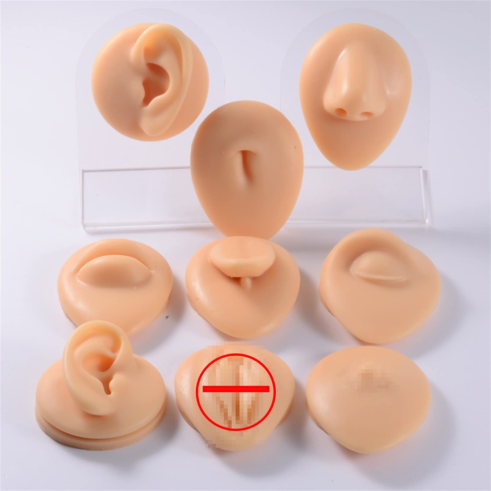 9 stücke Silikonkörper Modell Professionelle Praxis Piercing-Werkzeuge Ohrringe Ohrstecker Display Kann wiederverwendet Großhandel J-Ewelry 1: 1 (Farbe : 9 Pieces per Set)