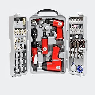 WilTec Jeu d'outils pneumatiques 71 pcs. avec Clé à Chocs Marteau et Nombreux Accessoires à air comprimé